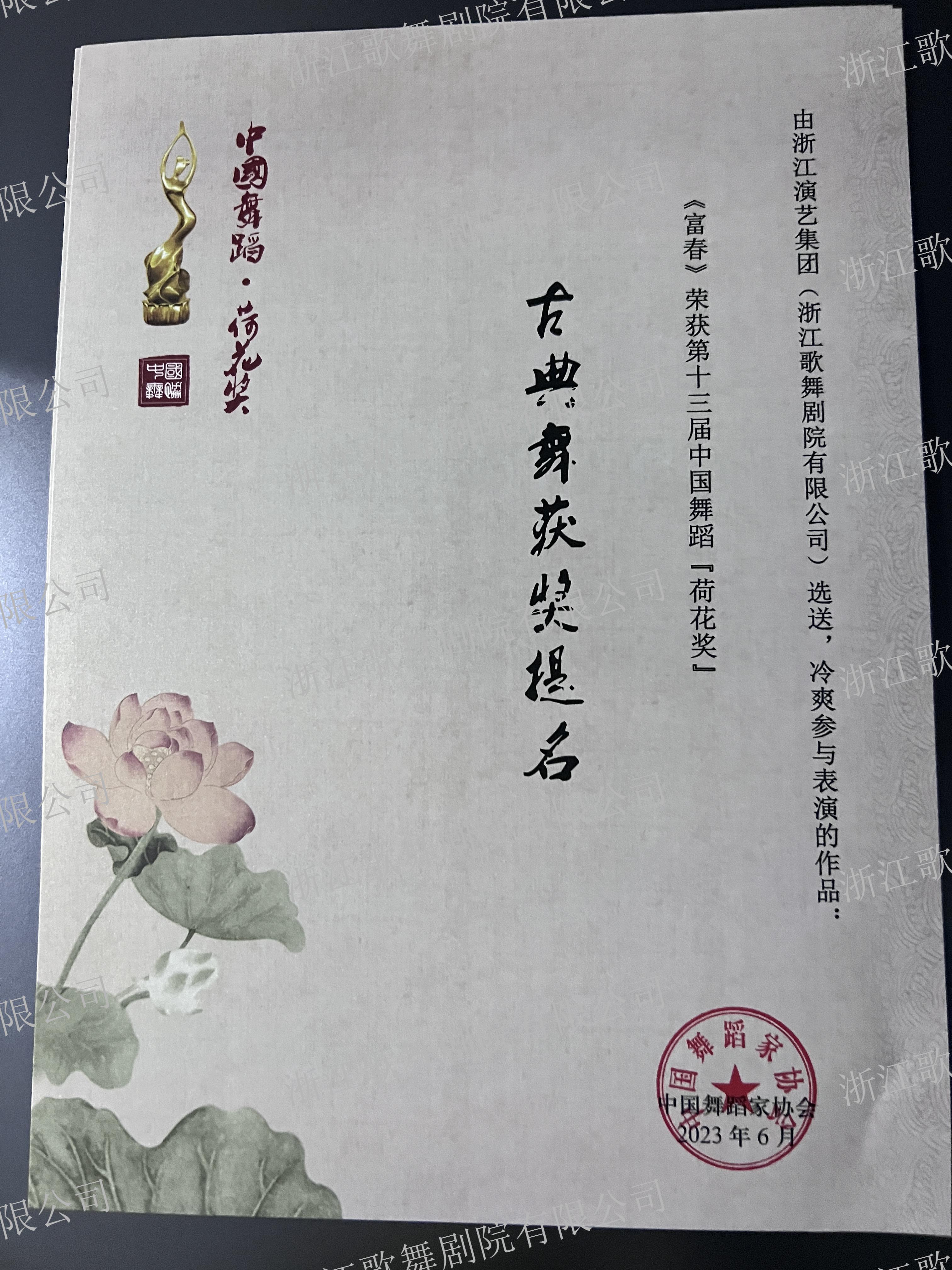 第十三届中国舞蹈“荷花奖”古典舞获奖提名 舞蹈《富春）.jpg